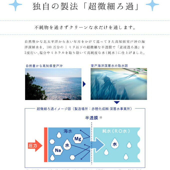 【ふるさと納税】純水　500ml×48本セット 室戸海洋深層水 ペットボトル 硬度0 赤ちゃん コーヒー 飲料水 ミルク お茶 計24L リットル 送料無料 ak013