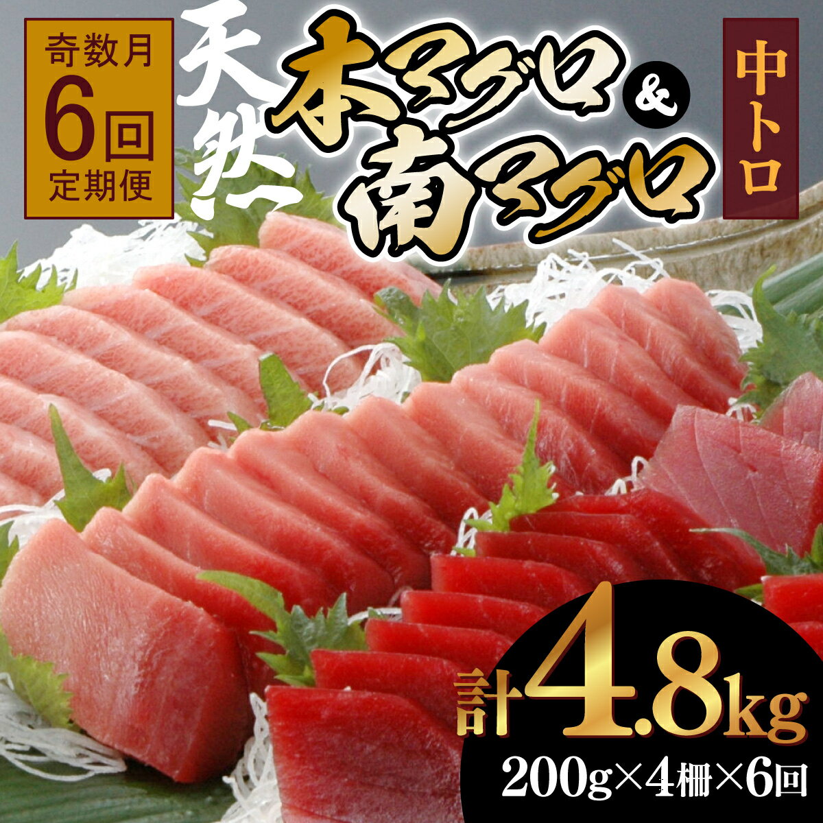 7位! 口コミ数「0件」評価「0」【6回定期便】天然本マグロ　天然南マグロ　中トロ　各2柵　奇数月にお届け 刺身 漬け丼 海鮮丼 マグロ丼 ちらし寿司 鮪 まぐろ ネギトロ丼･･･ 