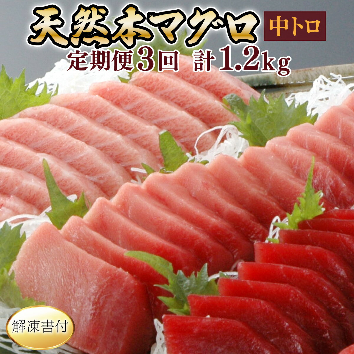 【ふるさと納税】 【3回定期便】 天然本マグロ 中トロ 2柵 解凍書付 海鮮 魚介 鮪 惣菜 冷凍 クロマグロ 刺身 漬け丼 海鮮丼 マグロ丼 ちらし寿司 ネギ...