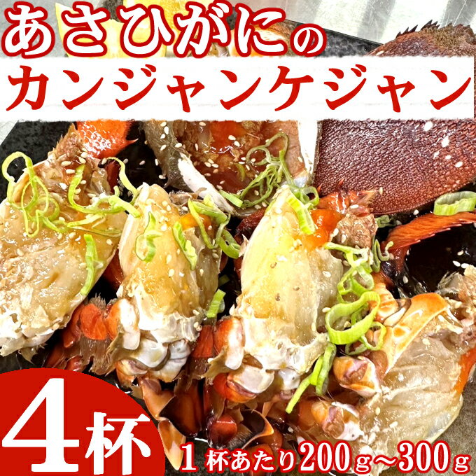 【ふるさと納税】アサヒガニの室戸カンジャンケジャン【4杯】 おかず おつまみ 惣菜 魚介類 冷凍 蟹 かに カニ 送料無料