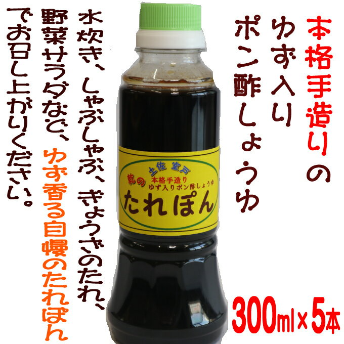 楽天高知県室戸市【ふるさと納税】たれぽん（ぽん酢しょうゆ）【5本入り】タレポン ポン酢 調味料 タレ ポン酢しょうゆ 常温 送料無料 in002