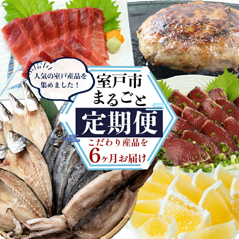 【ふるさと納税】 【定期便 6回】室戸まるごと定期便 こだわり産品コース かつお かつおのたたき 本マグロ 南マグロ 中トロ 干物 アジ 魚介 海鮮 ハンバーグ 黒毛和牛 定期便 6回定期便 高知県 室戸市