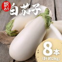 【ふるさと納税】 【訳あり】 農家直送 白茄子 土佐の美味茄子の新鮮ナス 8本 2kg 野菜 なす ナス 常温 小袋 国産 夏野菜 茄子 小分け 旬 高知