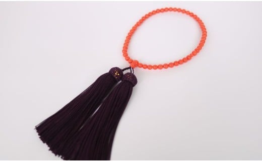 【ふるさと納税】 赤珊瑚の片手数珠 訳あり宝石サンゴ 5mm玉 数珠袋付き 珊瑚 さんご 数珠 仏具 お盆 葬式 法事 葬儀 法要 レディース 女性用 お守り ...