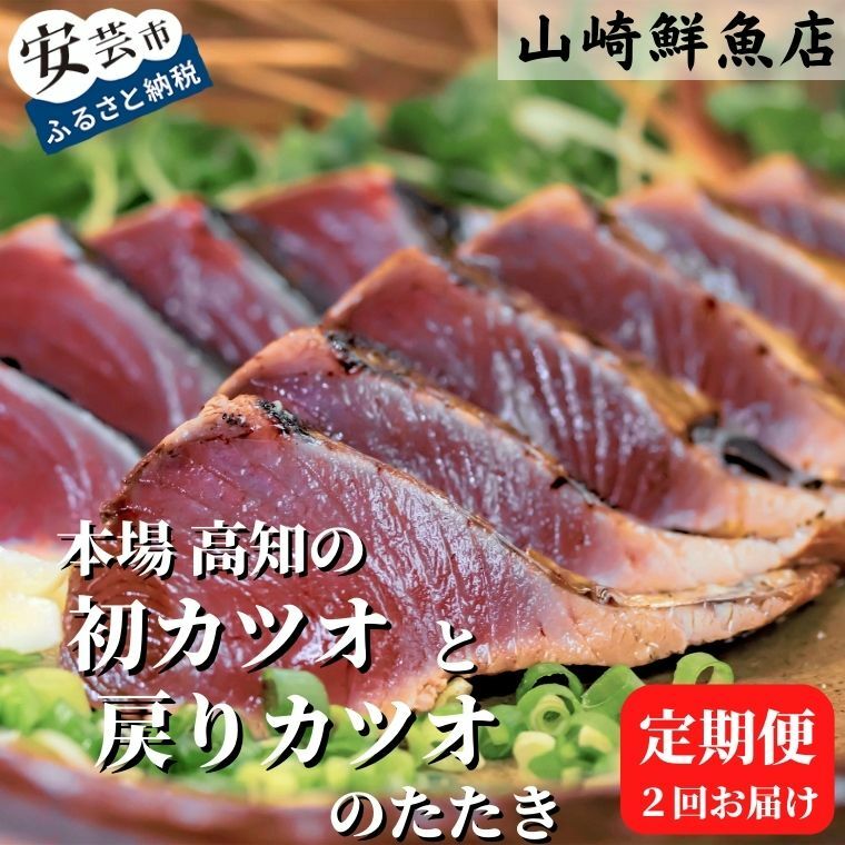 高知の初カツオと戻りカツオのたたき定期便 4節セット×2回 高知県安芸市 魚屋が目利きした新鮮なかつお 鰹 地域で人気の有名店 送料無料