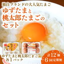 【ふるさと納税】 6回 定期便 ゆずたまと桃太郎たまごのセット 6個入り×各1パック 毎月 たまご 卵 鶏卵 柚子 風味 赤玉 たまごかけごはん 桃太郎 優勝 殿堂入り たまごかけ TKG おいしい 高級 人気 おすすめ 高知県 南国市