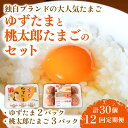 【ふるさと納税】 12回 定期便 ゆずたま2パックと桃太郎たまご3パックセット 計30個 たまご 卵 鶏卵 柚子 風味 赤玉 たまごかけごはん 桃太郎 優勝 殿堂入り たまごかけ TKG おいしい 高級 人気 おすすめ 高知県 南国市