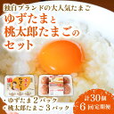 【ふるさと納税】 6回 定期便 ゆずたま2パックと桃太郎たまご3パックセット 計30個 たまご 卵 鶏卵 柚子 風味 赤玉 たまごかけごはん 桃太郎 優勝 殿堂入り たまごかけ TKG おいしい 高級 人気 おすすめ 高知県 南国市