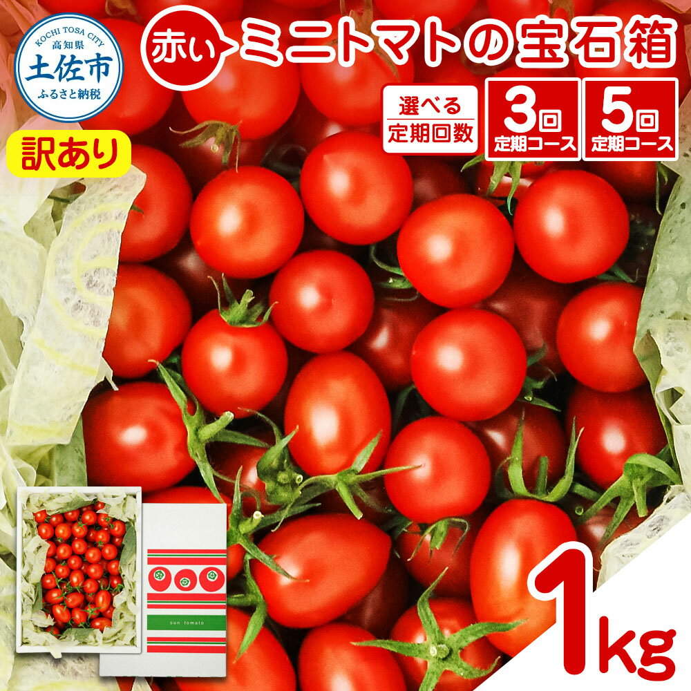 【ふるさと納税】訳あり 赤いミニトマトの宝石箱 約1kg 約1キロ 選べるお届け回数 3回 5回 定期便 トマト とまと ミックス 詰め合わせ セット 野菜 料...