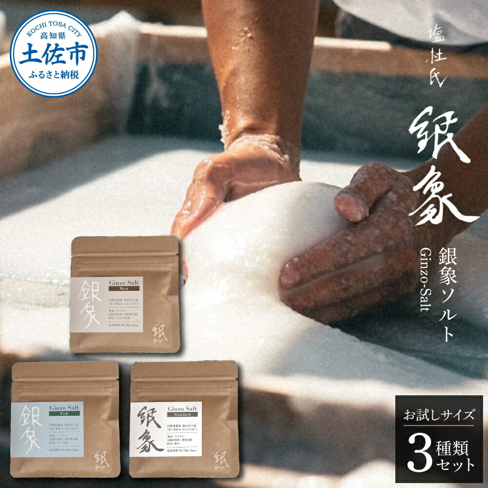 【ふるさと納税】銀象ソルト Ginzo-Salt お試しサイズ3種類セット 塩 しお 調味料 天日塩 完全天日塩 国産 高知県産 ソルト ミネラル 健康 お試し...