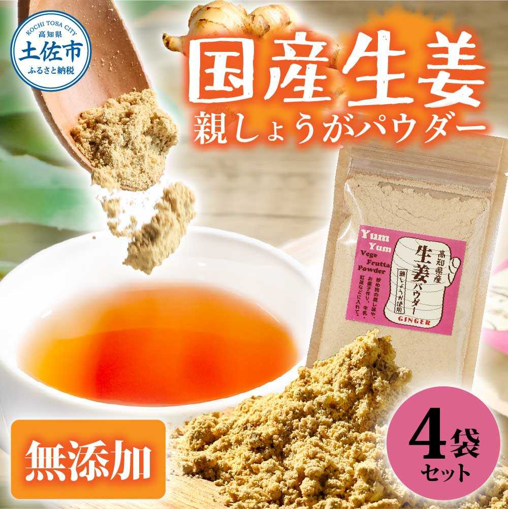 高知県産しょうがパウダー 親しょうが 20g×4袋セット 生姜 高知 国産 新鮮 しょうが ショウガ ジンジャー 薬味 健康 料理 生姜湯 土付き 産直 農家直送 高知県土佐市/カトレア[BQBC005]