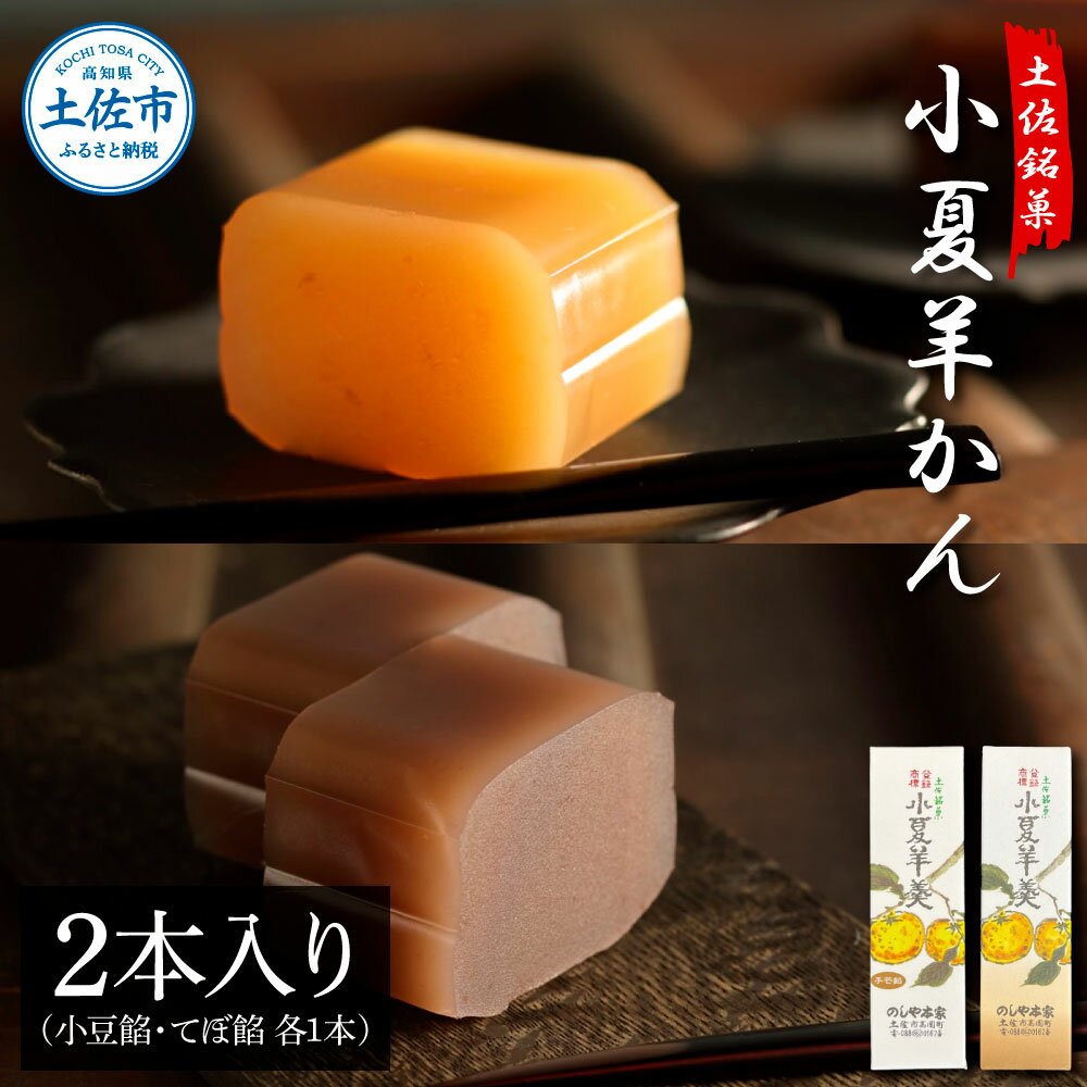 【ふるさと納税】小夏羊かん 2本入り(小豆餡・てぼ餡 各1本)羊羹 ようかん 和菓子 お菓子 おかし おやつ スイーツ こなつ あずき 土佐銘菓 プレゼント 贈...