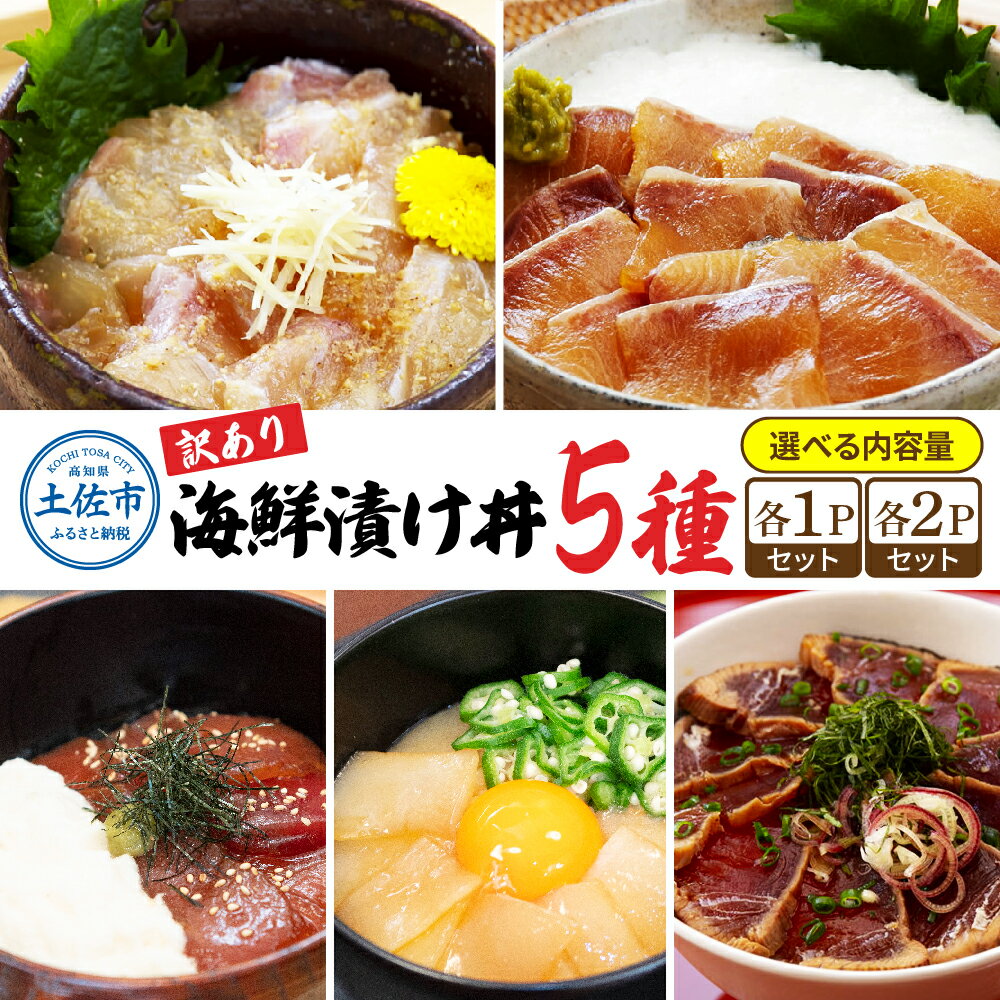 【ふるさと納税】訳あり 海鮮漬け丼セット 5パック 10パック 漬け丼 まぐろ イカ ぶり 鯛 タイ カツオ...