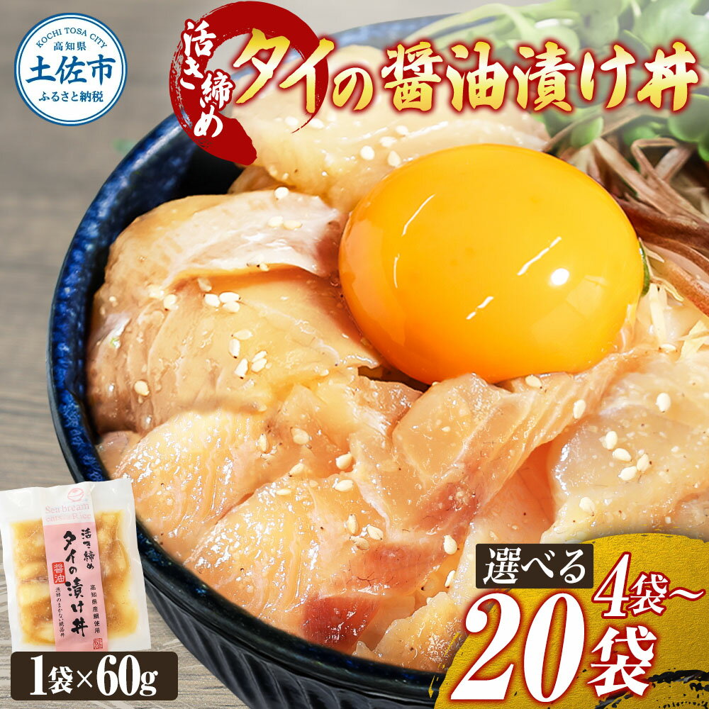 【ふるさと納税】鯛 漬け丼 海鮮丼 海鮮 タイ たい 漬け 丼 素 醤油漬け 選べる 4袋 10袋 20袋 小分け パック 個包装 魚 魚介類 加工品 まとめ買...
