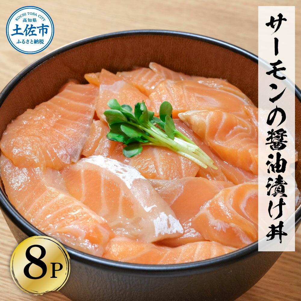 【ふるさと納税】サーモンの醤油漬け丼 8袋セット 1パック60g 漬け丼 海鮮丼 サーモン丼 出汁茶漬け おかず おつまみ 惣菜 魚 魚介類 海鮮 個包装 小分け 真空パック 簡単 かけるだけ お取り寄せ 冷凍 配送 故郷納税 ふるさとのうぜい 返礼品 高知県 土佐市