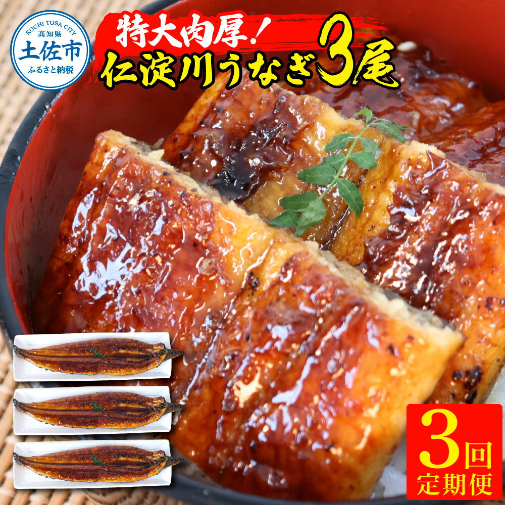 【ふるさと納税】<3回定期便> うなぎ 国産 特大 仁淀川特大肉厚うなぎ3尾セット 定期コース 3ヶ月 タレ付き 鰻 ウナギ 蒲焼き かば焼き 特大サイズ 1尾...