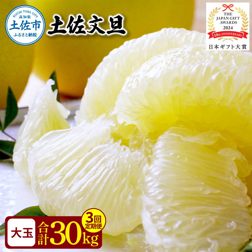 【ふるさと納税】【先行予約】文旦 <3回定期便> 10キロ(18〜24玉 2月・3月・4月にお届け! 先行予約 定期便 定期コース 3ヶ月 柑橘 みかん フルー...