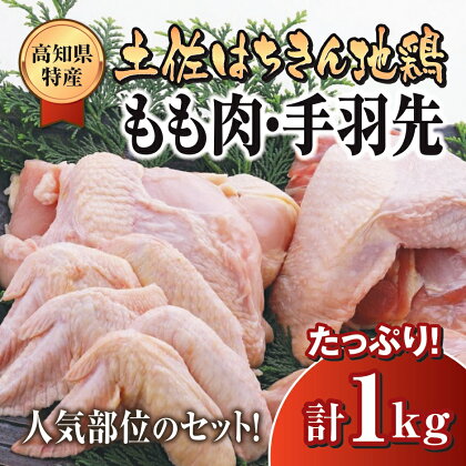 鶏肉 もも 手羽先 合計1kg ブランド鶏 お得 パック 鶏もも 肉 詰め合わせ 土佐はちきん地鶏 唐揚げ から揚げ からあげ用 高知県 須崎市