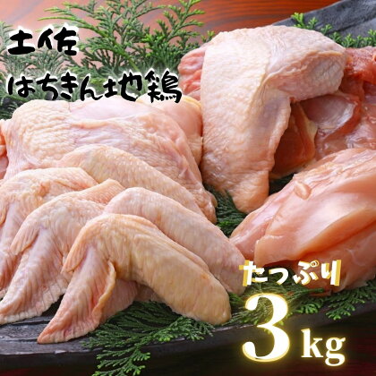 鶏肉 もも 2kg 手羽先 1kg 合計3kg!! 大容量 ブランド鶏 お得 パック 詰め合わせ 土佐はちきん地鶏 唐揚げ から揚げ からあげ用 高知県 須崎市