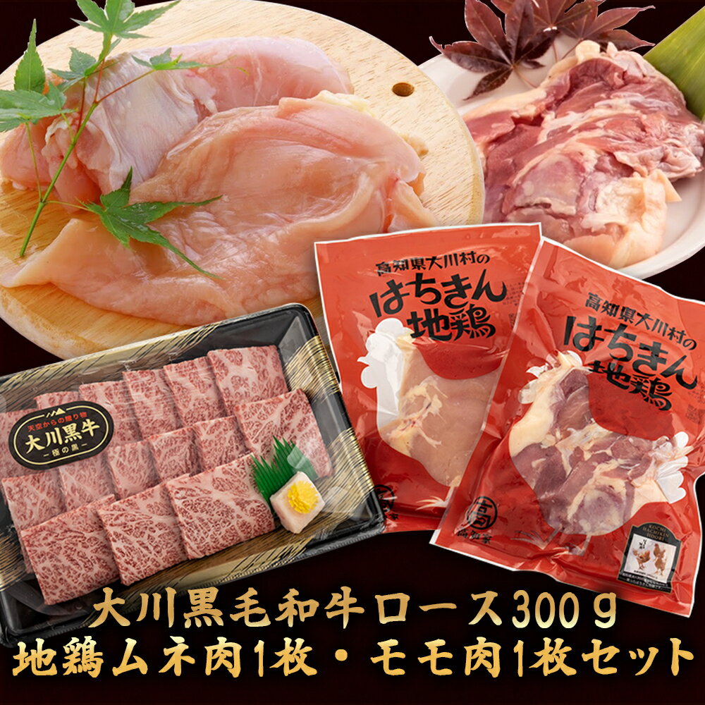 13位! 口コミ数「0件」評価「0」 肉 牛肉 国産 黒毛 和牛 ロース 300g 鶏肉 もも むね お得 パック 詰め合わせ 土佐はちきん地鶏 希少 幻の大川黒毛和牛 ブラン･･･ 