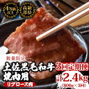 【ふるさと納税】 【定期便3回】土佐 黒毛 和牛 焼肉用 計2.4kg(800g×3ヶ月連続お届け) 4Qコース | 特撰 リブロース ロース 最上位等級 A4...