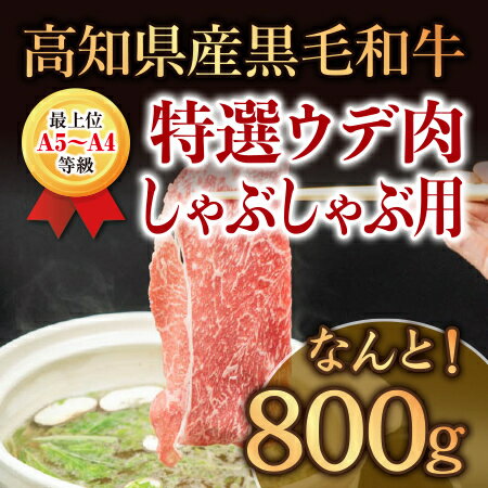 しゃぶしゃぶ 牛肉 800g 土佐 黒毛 和牛 特撰 ウデ肉 須崎 [最上位等級] 父の日 高知県 須崎市