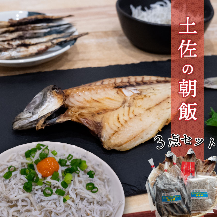 【ふるさと納税】 須崎 土佐 朝飯 3点セット アジ 干物 ちりめんじゃこ 旬なお魚 干物 高知 MMY026