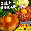 【ふるさと納税】 選べる 2種 漬け丼 90g 4パック 6パック 10パック セット 醤油 キハダマグロ カジキマグロ イカ マグロ 漁師飯 特製 新鮮 個包...
