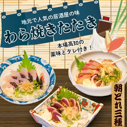 本場高知の藁焼き3種セット (かつお・カンパチ・旬の鮮魚) 土佐 高知県産 須崎市 IRY003