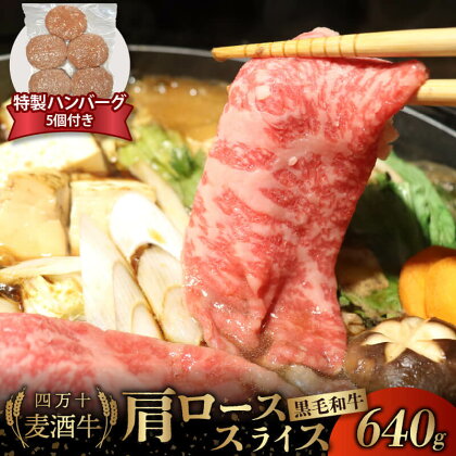 牛肉 肩ロース スライス 640g ハンバーグ 合い挽き 150g × 5個 セット 冷凍 四万十麦酒牛