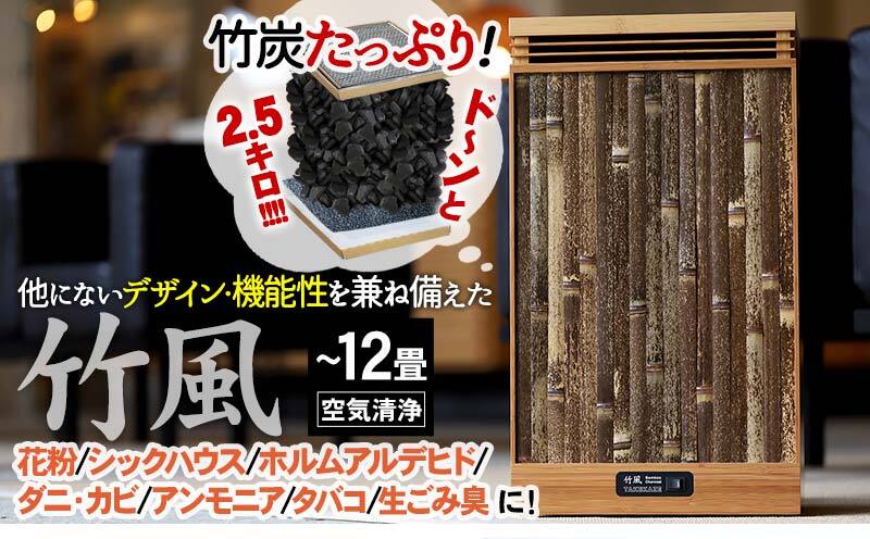 【ふるさと納税】 空気清浄機 「竹風」 竹炭カートリッジ式 家電製品 エコ ECO 静音 微粉塵 除去 ( ~12畳まで 和 おしゃれ 高級 家電 最高級 竹炭 循環型空気清浄機 日用品 匂い除去 ほこり除去 ) TT068