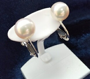 あこや本真珠のイヤリング(8mm珠・スタッドタイプ・ホワイトピンクカラー)パール ネックレス ジュエリー 冠婚葬祭 入学式 6月誕生石 宝石[R00708]