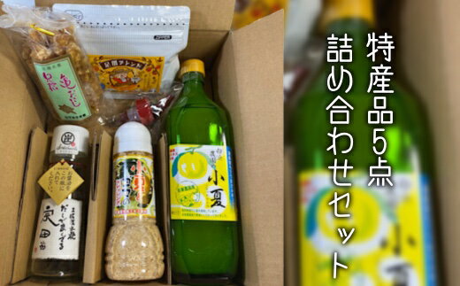 【ふるさと納税】福袋 特産品5品詰め合わせセット（調味料 コーヒー粉 柑橘飲料 お菓子など）【R00453】