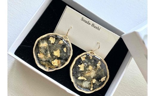 【ふるさと納税】サークルピアス(ラメ風宗田節入りのレジンアクセサリー)耳飾り ハンドメイド作品 カジュアル かわいい アクセント おしゃれ かつお節 ソウダブシ...