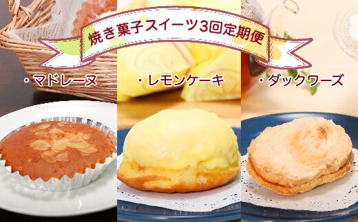 【ふるさと納税】焼き菓子スイーツ3回定期便（マドレーヌ・レモ