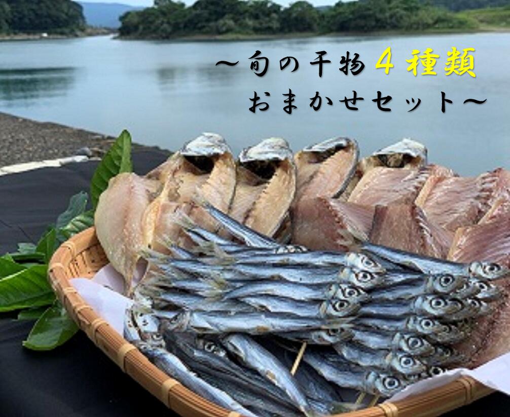 旬の干物4種類おまかせセット　無添加 お楽しみ 干し魚 健康食品 おかず 惣菜 おつまみ 干物 国産 セット ひもの 干物 おまかせ 詰め合わせ お楽しみ セット 旬 季節の干物 冷凍配送 魚 高知県 土佐清水市 ふるさとのうぜい 故郷納税 返礼品 【R00764】