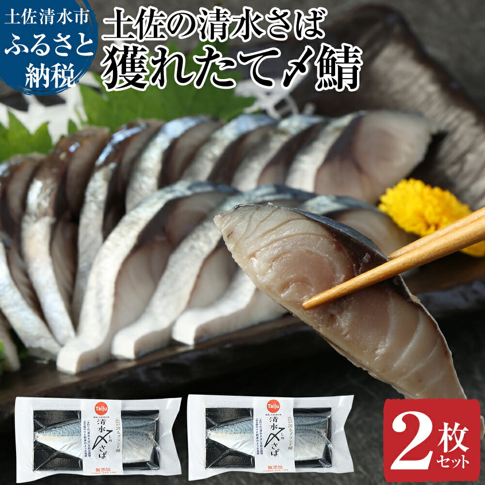 獲れたて土佐の清水さば 〆鯖2枚セット(ブランドゴマサバ・1枚あたり約170g〜210g)刺身 お刺身 フィレ 寿司ネタ 切り身 骨なし おつまみ さば サバ シメ鯖 鯖 魚 魚介類 冷凍 高知県 土佐清水市 故郷納税 ふるさとのうぜい 高知 送料無料 [R00278]