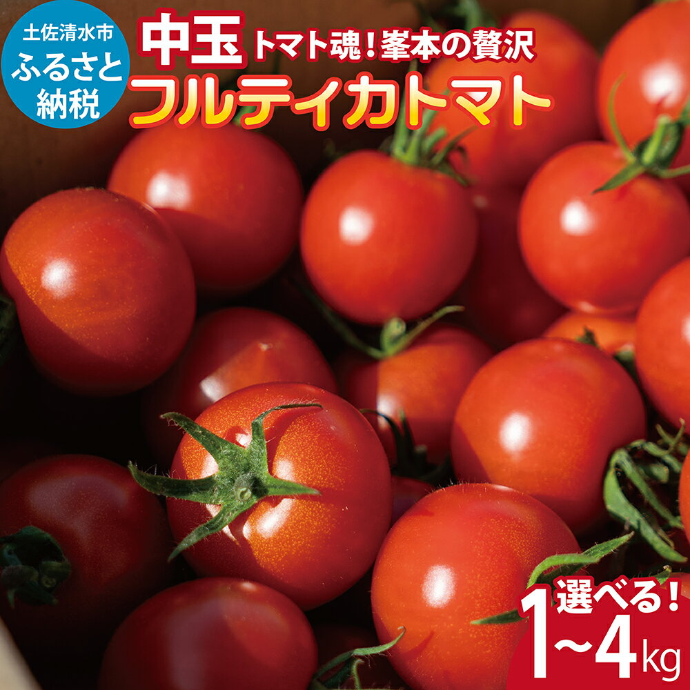 トマト魂！峯本の贅沢フルティカトマト（中玉サイズ）選べる内容量 1kg/2kg/3kg/4kg 先行予約 ミディトマト フルーツトマト トマト ふるさと納税 フルティカ とまと サラダ 野菜 美味しい 甘い 冷蔵配送 大量 箱詰め 国産 高知県 故郷納税 高知【R01031】