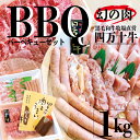 【ふるさと納税】R5-720．幻のメス牛 四万十牛バーベキューセット1kg 精肉のみ 5人前【野菜は含まれません】国産 高知 しまんと 四万十 四万十牛 メス牛 お取り寄せ 牧場直売 肉 牛肉 黒毛和牛…