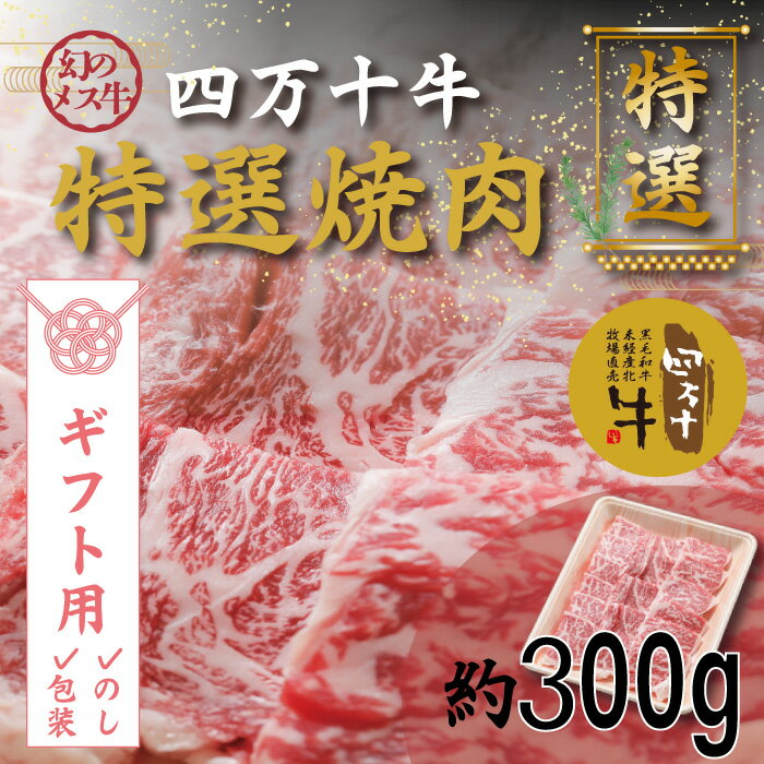 [ギフト用(包装・のし対応)]R5-976G.幻のメス牛 四万十牛特選焼肉(約300g)高知 しまんと 四万十 四万十牛 牧場直売 肉 牛肉 黒毛和牛 ご褒美 焼肉 リブロース 肩ロース バーベキュー BBQ 包装 のし サマーギフト お中元 残暑見舞い 暑中見舞い