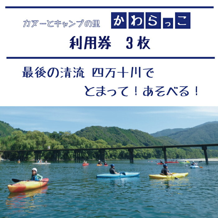 【ふるさと納税】23-180．【利用券】四万十カヌーとキャンプの里 かわらっこで使える！（3,000円分）自然体験 キャンプ キャンプサイト バンガロー 家族 友達 恋人 自然 四万十川 カヌー カヤック タンデムカヌー サップ SUP タンデムサップ メガサップ 川遊び