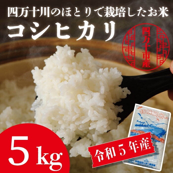 【ふるさと納税】R5-950．【令和5年産】最後の清流 四万十川 のほとりで栽培したお米 四万十市産コシヒカリ5kg 高知 四万十 送料無料 令和5年 お米 米 白米 精米 ごはん コシヒカリ 旨み 粘り …