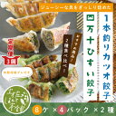 21-1027．家(うち)に来る“高知” ジューシーな具をぎっしり詰めた手づくり!!　四万十ひすい餃子・一本釣りかつお餃子（8ヶ×4パック×2種）・たれ付き　にんにく不使用！ 餃子 四万十ポーク 鰹 中華 高知県 高知 四万十市 送料無料