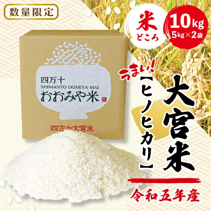 [令和5年産・数量限定]四万十の米どころ!山間地域で育てた大宮米(ヒノヒカリ) 10kg 高知県 こうち 四万十 しまんと 国産 米 お米 白米 精米 ヒノヒカリ ひのひかり ご飯 ごはん 粘り 送料無料