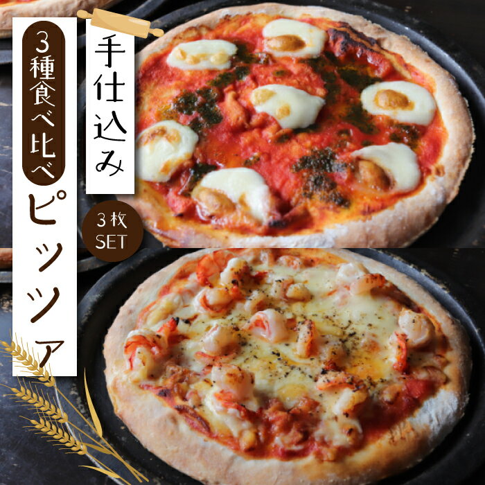 【ふるさと納税】R5-169.サクサク食感で大人気!手仕込みピッツァ3種類食べ比べセット 国産 高知県 四万十 四万十市 しまんと 総菜 おかず おもてなし お取り寄せ 送料無料 ピザ ピッツァ 本格 食べ比べ パーティー