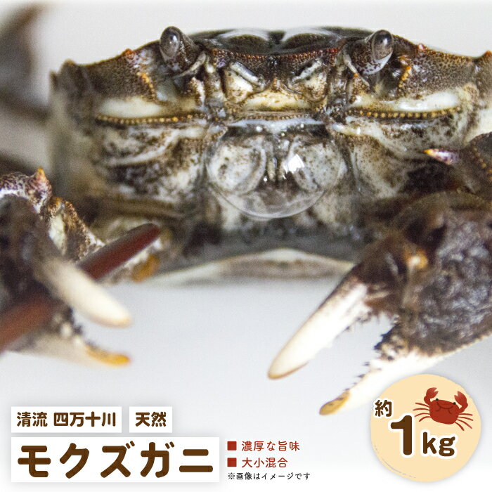 【ふるさと納税】24-948．濃厚な旨み！清流四万十川・天然モクズガニ 約1kg（大小混合） 冷凍 クール ..