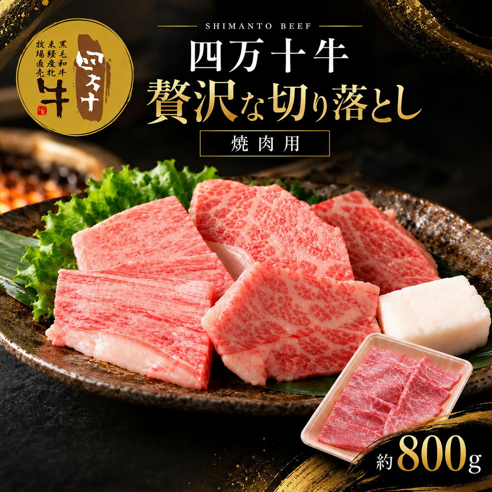 26-019．幻のメス牛 四万十牛こじゃんと贅沢な切り落とし（焼肉用・800g）国産 高知 しまんと 四万十 四万十牛 メス牛 お取り寄せ 牧場直売 肉 牛肉 黒毛和牛 ご褒美 焼肉 バーベキュー BBQ