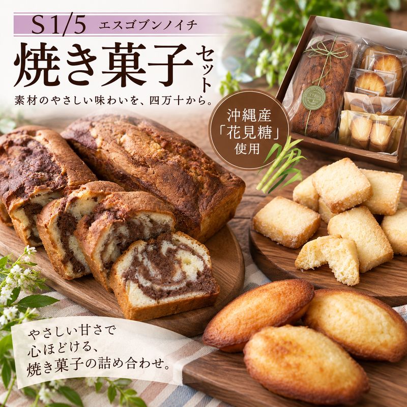 26-748．S1/5 アーモンド香るパウンドケーキと定番焼き菓子のセット