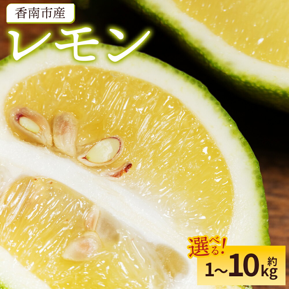【ふるさと納税】【選べる内容量】香南市産 レモン 約1kg~10kg - 国産 檸檬 れもん 果物 くだもの フルーツ 野菜 柑橘 果汁 料理 アレンジ はちみつレモンパウンドケーキ 高知県 香南市【常温・冷蔵】 Rsj-0007