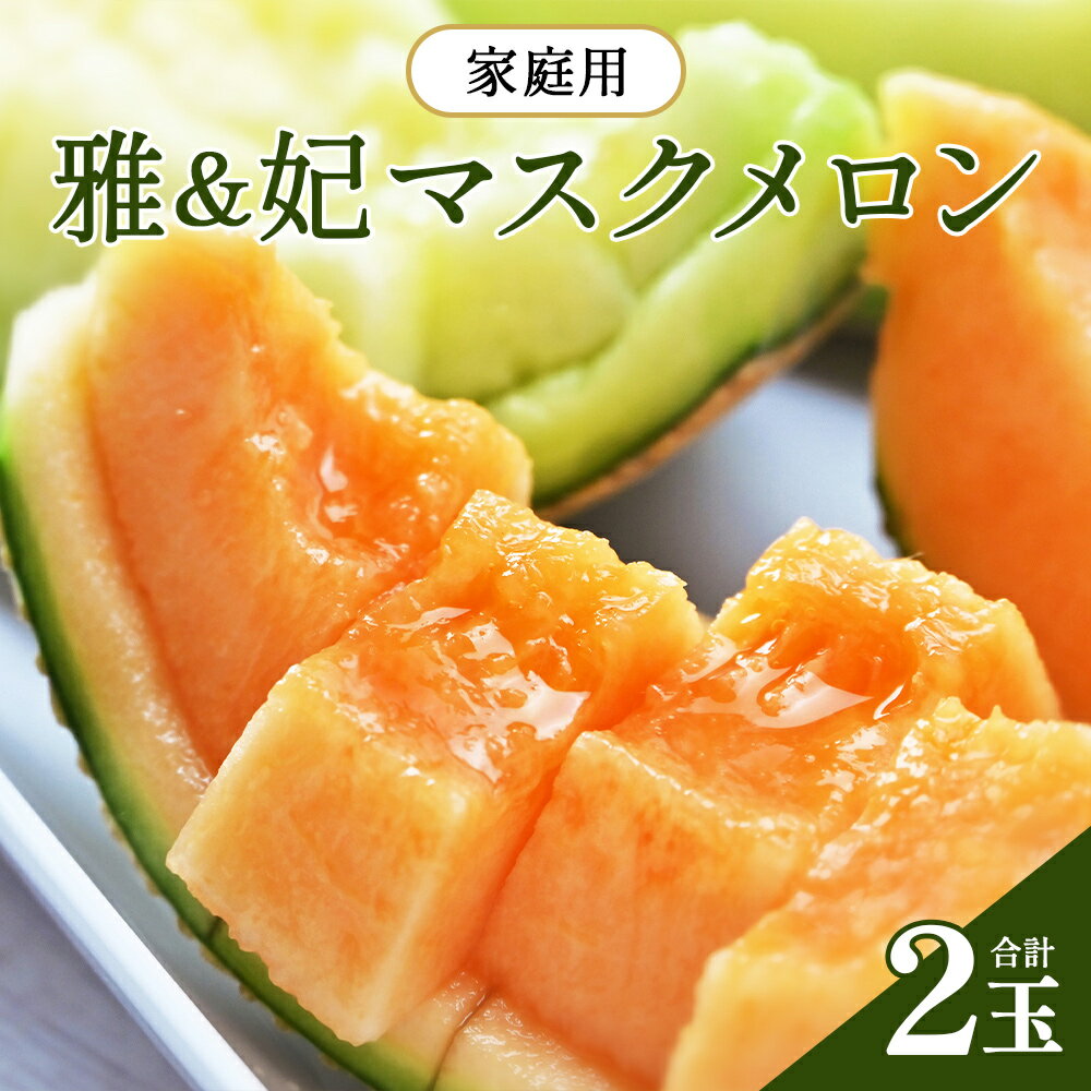 メロン 赤肉 青肉 家庭用 2玉 高級 雅&妃 マスクメロン 各1玉 - 青肉メロン 赤肉メロン セット めろん フルーツ くだもの 果物 完熟 おやつ ご褒美 果肉 果汁 ジューシー 果実 甘い 糖度 産地直送 篤農 tn-0026